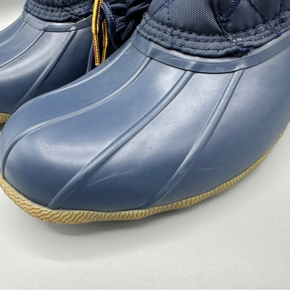 Sperry Saltwater Nylon Navy Duck Boots Mens Size 9.5 Blue Yellow
